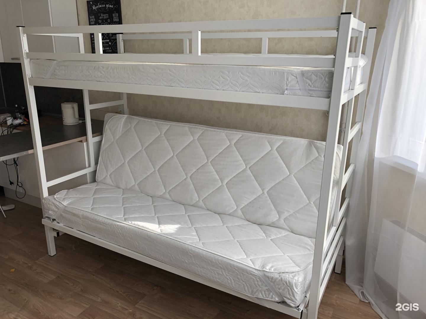 двухъярусная кровать чердак с диваном орбита soft 2а