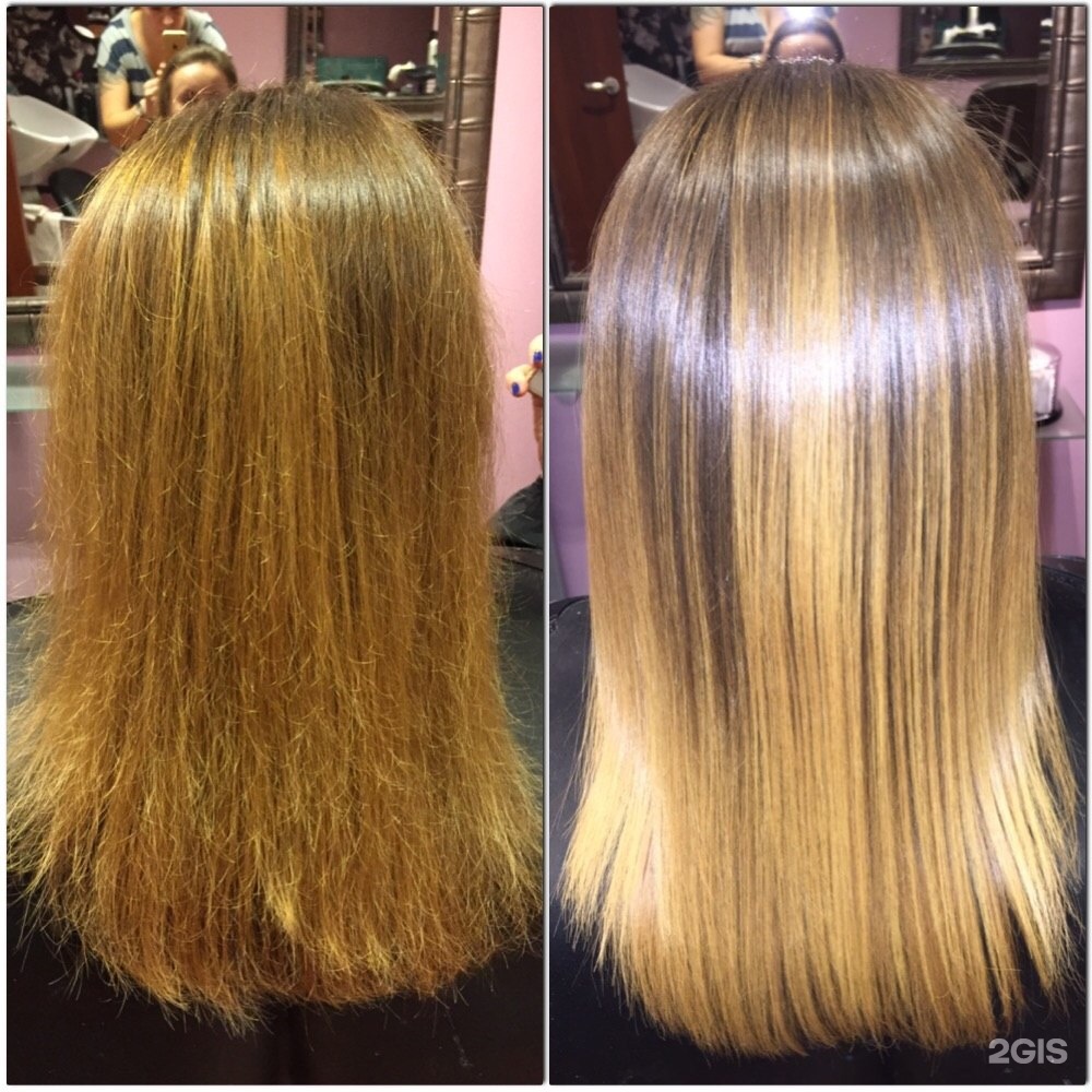 Волосы после кератинового выпрямления фото до и после фото