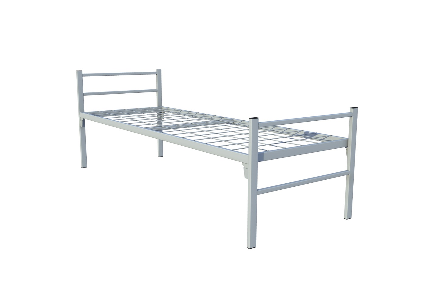 Кровать для рабочих металлическая одноярусная 1924x707x670 мм