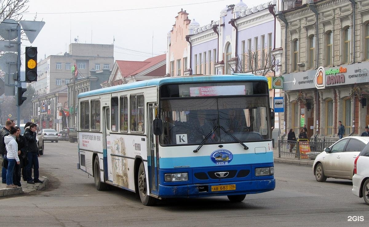 Маршрут благовещенск. Daewoo BS 106 Благовещенск. Благовещенск автобус 106. Общественный транспорт Благовещенска. Транспорт автобусы Благовещенск.