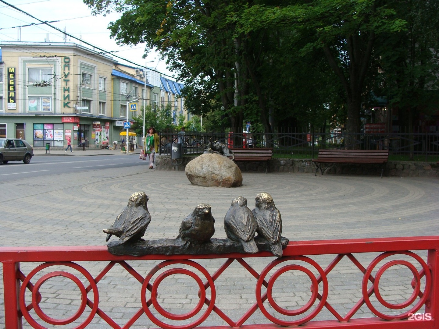Калининград кот и три птицы скульптура