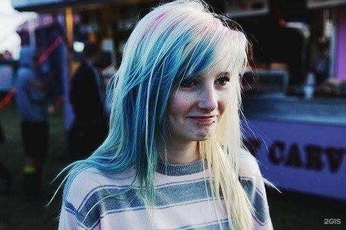 light pink and blue hair tumblr